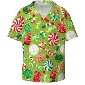 YJxoZH Lolly Print Heren Jurk Shirts Casual Button Down Korte Mouw Zomer Strand Shirt Vakantie Shirts, Zwart, XL