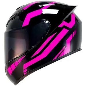 Full Face Motorhelm met Dubbele Achtervleugels DOT Gecertificeerd - Lichtgewicht en Duurzame Volwassen Motorfiets Straat Fietshelm (M)(Black powder,Medium)