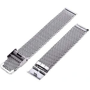 horlogebandje Horlogeband 18 mm unisex mesh stalen horlogeband riem armband gesp zilveren armband