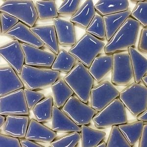 Mozaïek tegels 4,3 oz/122g veelhoek porselein mozaïek tegels doe-het-zelf ambachtelijke keramische tegel mozaïek maken materialen 1-4 cm lengte, 1 ~ 4 g/stuk, 3,5 mm dikte 58 (kleur: kobaltblauw,