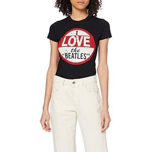 T-Shirt # L Black Femmina # I Love The Beatles