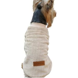 Huisdierenkleding Fluwelen trui Warm vest Mode Kattenjas Kleine hondenjas Pure kleur Trui Chihuahua Yorkshire Bulldog Lente (Color : Khaki, Size : XXL)