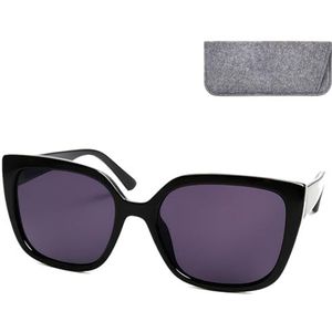 Mini Brille Stijlvolle zonnebril voor dames, vlinder, XL, rechthoekig, grof of zeshoekig, oversized met licht kunststof frame, grote glazen en etui, leeszonnebril voor dames, Vlinderstijl, 0.0