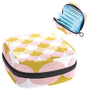 Visschalen Rose Gold Achtergrond Patroon,Periode Pouch Draagbaar,Tampon Opbergtas,Tampon Houder voor Portemonnee Vrouwelijke Product Organizer, Meerkleurig, 4.7x6.6x6.6 in/12x17x17 cm