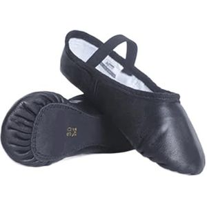 Balletschoenen voor kleine kinderen, meisjes, leer, balletschoenen, volledige zool, balletschoenen, zachte gymnastiek, yoga, dans, trainingsschoenen voor kinderen, ballet, dansschoenen voor ballet,