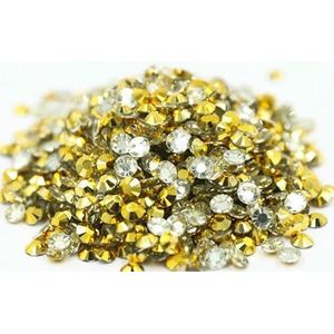 Flatback Crystal-strips AB Zilveren onderkant Hars Niet-hotfix Strass in bulkverpakking Nail Art Strass-kledingstuk - Goud Hematiet - 3,0 mm SS10-10000 stuks
