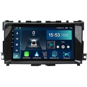 Android 14.0 2 Din Autoradio 9"" Touchscreen Auto Stereo voor Nissan Teana 2013-2018 met Draadloze Carplay Android Auto GPS navigatie AHD Omgekeerd beeld Stuurwielbediening(S-1(2G+32G))
