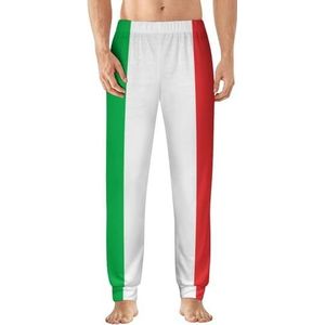 Italiaanse vlag heren pyjama broek zachte lounge bodems lichtgewicht slaapbroek
