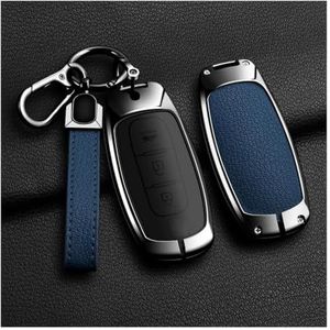 Autosleutel beschermhoes Legering Autosleutel Case Cover Shell Fob Voor X-trail T33 Voor Qashqai 2022 J12 Voor Ariya Voor Altima Voor Teana 2022 2023 Voor Juke Sleutel Shell(Blue 1)