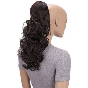 CAISHA 45cm Haarstukje Vlecht Paardenstaart Haarextensies Volumineus Golvend Chocoladebruin PH20