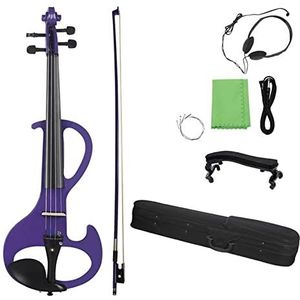 Professionele 4/4 Elektrische Viool Fiddle Snared Instrument Purple Met Case Hoofdtelefoon Viool