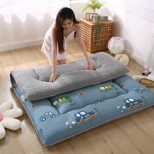 Opvouwbare Tatami Mat, Slaapmat Dikker Eenpersoons Tweepersoons Matras, Oprolbare Japanse Vloermatras Futon Matras, for Gastenkamer Slaapzaal(Car,90x200cm)