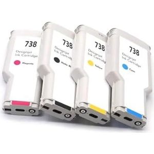 Geschikt for H-*0P 738 inktpatronen, De-ignJet T850 T950 kleurenprinter, doos pigment groot formaat(130ML- MBK)