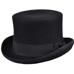 MAZ Unisex wolvilt zachte hoge hoed in zwart - 2 maten, Zwart, L-XL