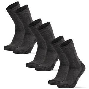 DANISH ENDURANCE Wandelsokken met Merino Wol, voor Dames & Heren, 3 paar Donker Grijs 35-38