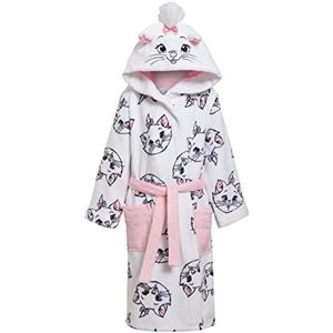 Disney Aristocats Marie ochtendjas voor meisjes badjas kat verkleden capuchon fleece badjas, Kleur: wit, 5 Jaren