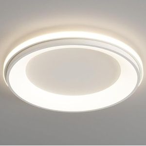 LONGDU Moderne witte ijzeren plafondlamp, LED 3 kleurtemperaturen dimbare plafondlamp Inbouw plafondverlichtingsarmaturen, for slaapkamer, kantoor, trap, hotel, woonkamer, keuken(Size:B)