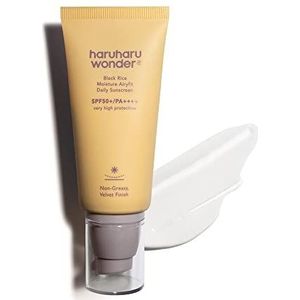 Haruharu Wonder Black Rice Moisture Airyfit Daily Sunscreen 1.69fl.oz - Velvet Finish, geen witte cast, hydraterend, hydraterende, Koreaanse huidverzorging, veganistisch, schone schoonheid