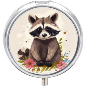 Wasbeer pillendoos ronde draagbare kleine pillenhoes waterdichte reizen pillendoos organizer voor zakportemonnee en dagelijks gemak