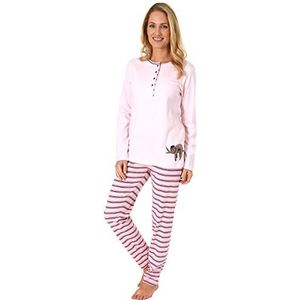 Dames pyjama slaappak, gestreepte broek, schattig luidier motief - ook in extra grote maten