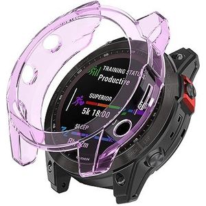 ZZjingli for Garmin Fenix ​​7 Pro Half-Pakket TPU Horloge Beschermhoes (Size : Transparent Purple)