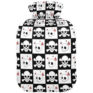 LI ZHI XIN PVC warmwaterkruik met fluwelen deksel 1L 2L kleine middelgrote schedel patroon