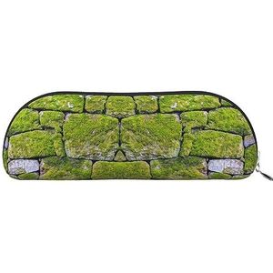 IguaTu Moss Stone Pavement lederen etui - make-uptas met gladde ritssluiting - muntentas - organizer voor kantoorbenodigdheden, Zilver, Eén maat, Schooltas