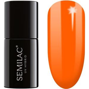 Semilac Uv-nagellak, neonkleur, 566, neon oranje, 7 ml, UV LED kleurlak voor kleurintensieve nagels, zuinig en duurzaam, nagellak