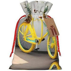 Ananas Fiets Jute Trekkoord Gift Bags-Voor Kerstmis, Verjaardag En Verjaardag Vieringen