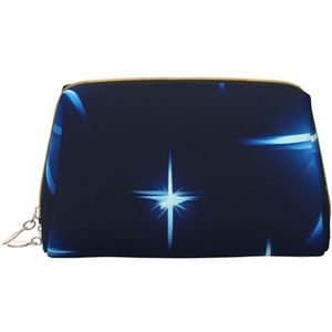 Cartoon Blue Star draagbare cosmetische tas, &reizen cosmetische tas, unisex, ritssluiting, geschikt voor dagelijks gebruik, Wit, Eén maat