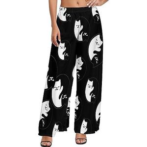 Yin And Yang Leuke katten dames casual wijde pijpen lounge broek comfortabele losse joggingbroek joggingbroek broek