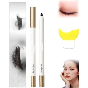 Non-Smudging Waterproof Long-Lasting Eyeliner Pencil,Eyeliner Stick Drying Lastin, Long Lasting Eyeliner 24 Hour Waterproof,Eye Liner Waterproof Smudge Proof Pencil With Sharpener (Black)