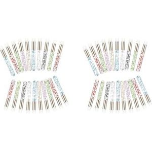 2 set 20 Stuks Wimper Shampoo Borstels Cosmetische Lash Cleaner Peel Off Remover Tool multi kleuren Mixen, 7 kleur + Goud