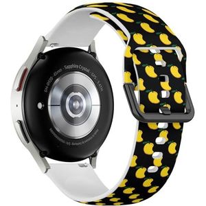 Sportieve zachte band compatibel met Samsung Galaxy Watch 6 / Classic, Galaxy Watch 5 / PRO, Galaxy Watch 4 Classic (Fruit Graphic Mango) siliconen armband accessoire