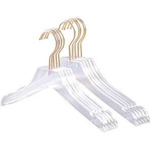camister 5 Stks Clear Acryl Kleding Hanger Goud, Transparante Shirts Jurk Hanger inkepingen voor Lady Kids S