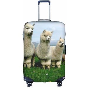 OdDdot Vee Hond Bloemen Print Stofdichte Koffer Protector, Anti-Kras Koffer Cover, Reizen Bagage Cover, Alpaca-familie, XL