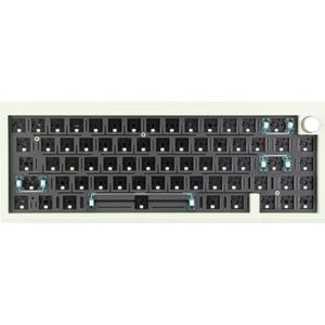 QPSJXN V65 65 procent afdichting monteren mechanisch toetsenbord bedraad en draadloze hot swap aluminium behuizing PBT-toetsenbord en Windows (Green Trimode Kit)