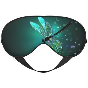 Galaxy Animal Dragonfly Print Soft Blackout Oogmasker, Reizen Oogmasker, Zijslaper Ooghoezen, Slaap Oogmasker voor Mannen Vrouwen