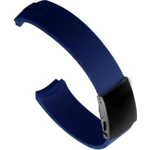 dayeer Siliconen Horlogebanden Voor Tissot EXPERT T013 T047 T081 T33 T047420A Rubberen Band Horlogeband vervanging accessoires (Color : Blue claspblack, Size : 20mm)