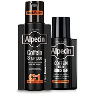 Alpecin Black shampoo and Hair Booster en Haar Tonic Set | Voorkomt haaruitval en ondersteunt de haargroei | Voor alle haar en hoofdhuid types