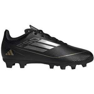 adidas F50 Club Voetbalschoenen voor kids, uniseks, veelzijdig, voor tieners, zwart, ijzer metallic, goud metallic, maat 35, 35 EU