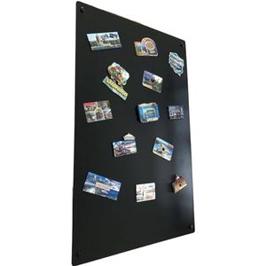 STALFORM Magneetbord Zwart 80x50 cm Roestvrij Staal Prikbord Magnetisch Groot Keuken, Kantoor, Kinderkamer
