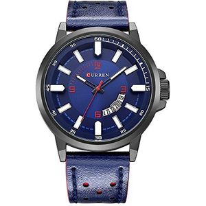 Curren Mannen Horloges Militaire Horloges Mode Casual Auto Datum Kwartwatch Blauw