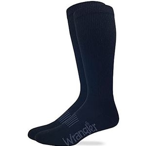 Wrangler Men's Moisture Wicking Western Boot Socks, Black