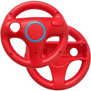 AMEEGO GN-006 Stuurwiel Design Stand Mario Kart Racing Game Stuurwiel Stand Voor Wii Game Controller (ROOD X2)