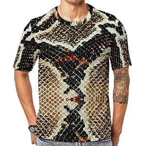 Snake Skin Pattern Heren Korte Mouw Grafisch T-shirt Ronde hals Print Casual Tee Tops 4XL
