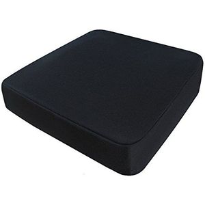 Koudschuim zitkussen anti-decubitus schuim zitkussen 40 x 40 x 5 cm ZWART voor rolstoel stoel stoel auto vrachtwagen bureaustoel managerstoel kussen steunkussen rug + billen (RG 35 (medium) met overtrek)
