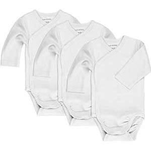 LaLoona Babybody met lange mouwen, 3-delig, katoen, met knopen, Oeko-Tex Standard 100, Wit, 50-56