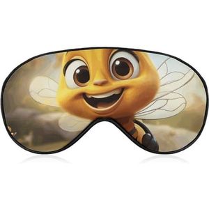 Bee Eye Mask voor dames en heren, ademende en verstelbare oogbedekking, ultrazacht slaapmasker, lichtgewicht reisblinddoek voor vliegtuig, dutje, nachtslapen
