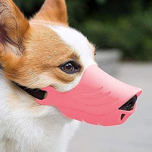 Hond Muilkorf Cover Tedike Fund Bont Hond Muilkorf Cover Anti-Bijt Mond Cover Siliconen Supplies, Specificatie: L, Gelukkig huisdier tijd (Kleur: Roze) (Kleur: Roze)